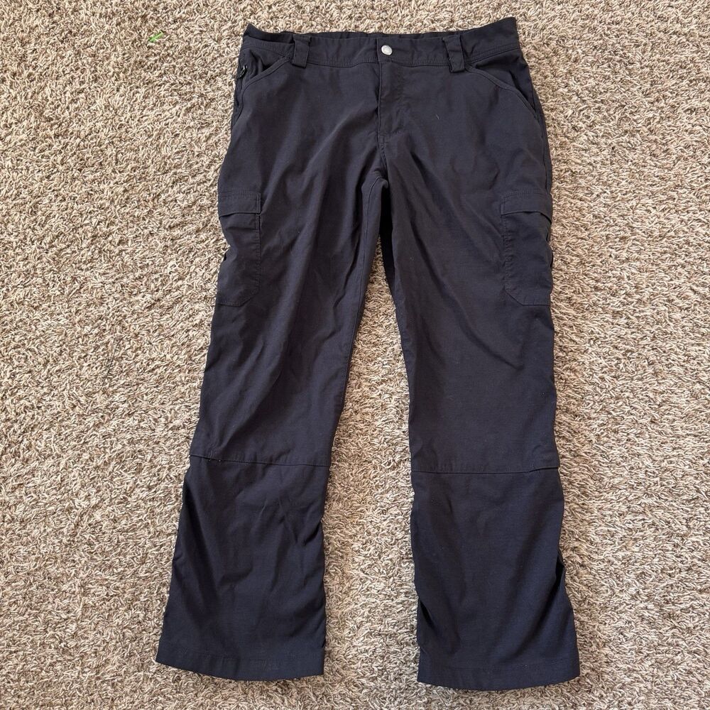 Duluth Trading Co Womens Pants 14x29 Dry on the Fly Cargo Black Roll Up